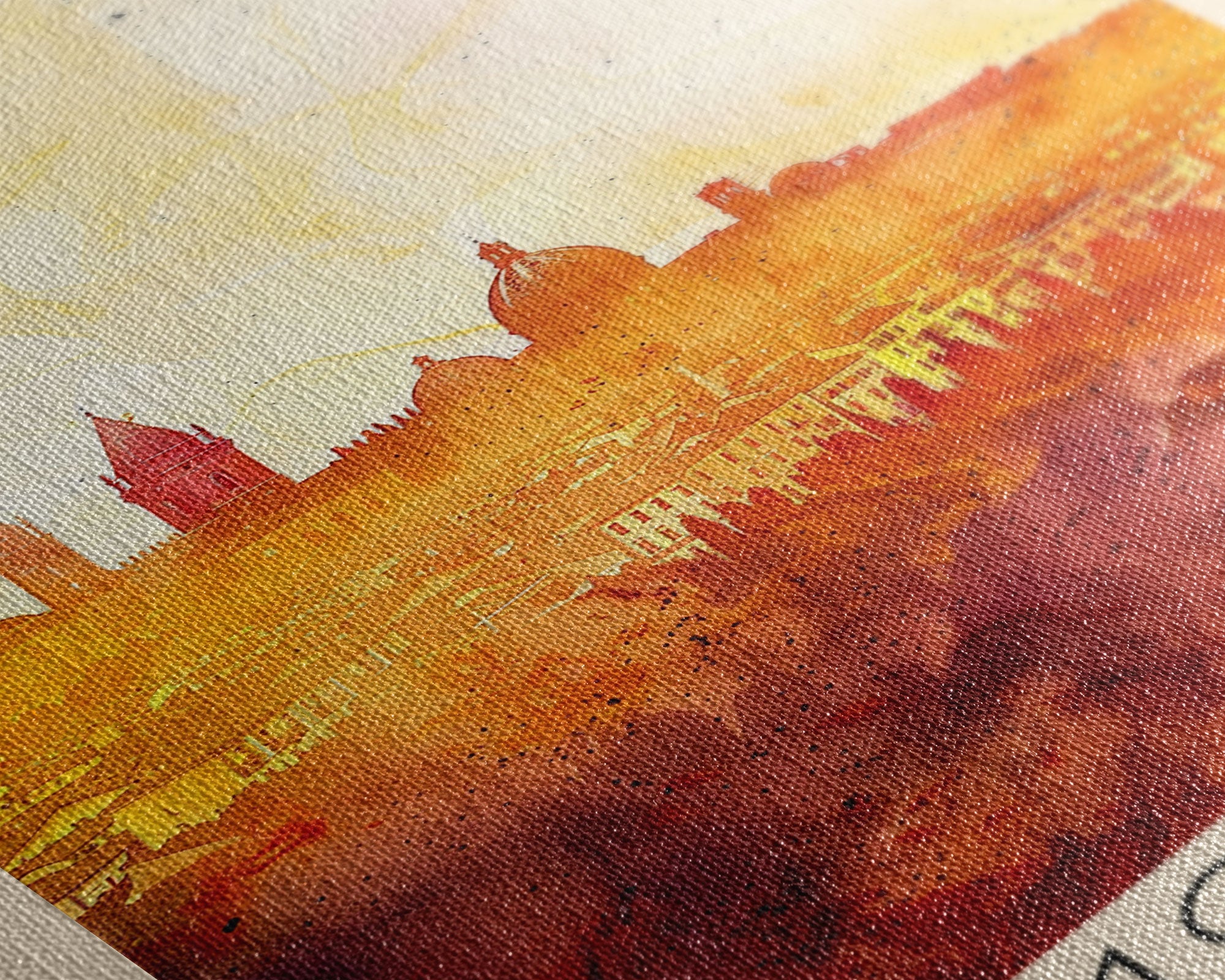 Modena Italy Travel Poster Framed Canvas Print, Historic Cityscape, Watercolor Art, Wall Hanging, Home Decor, Travel Print, Artistic Piece