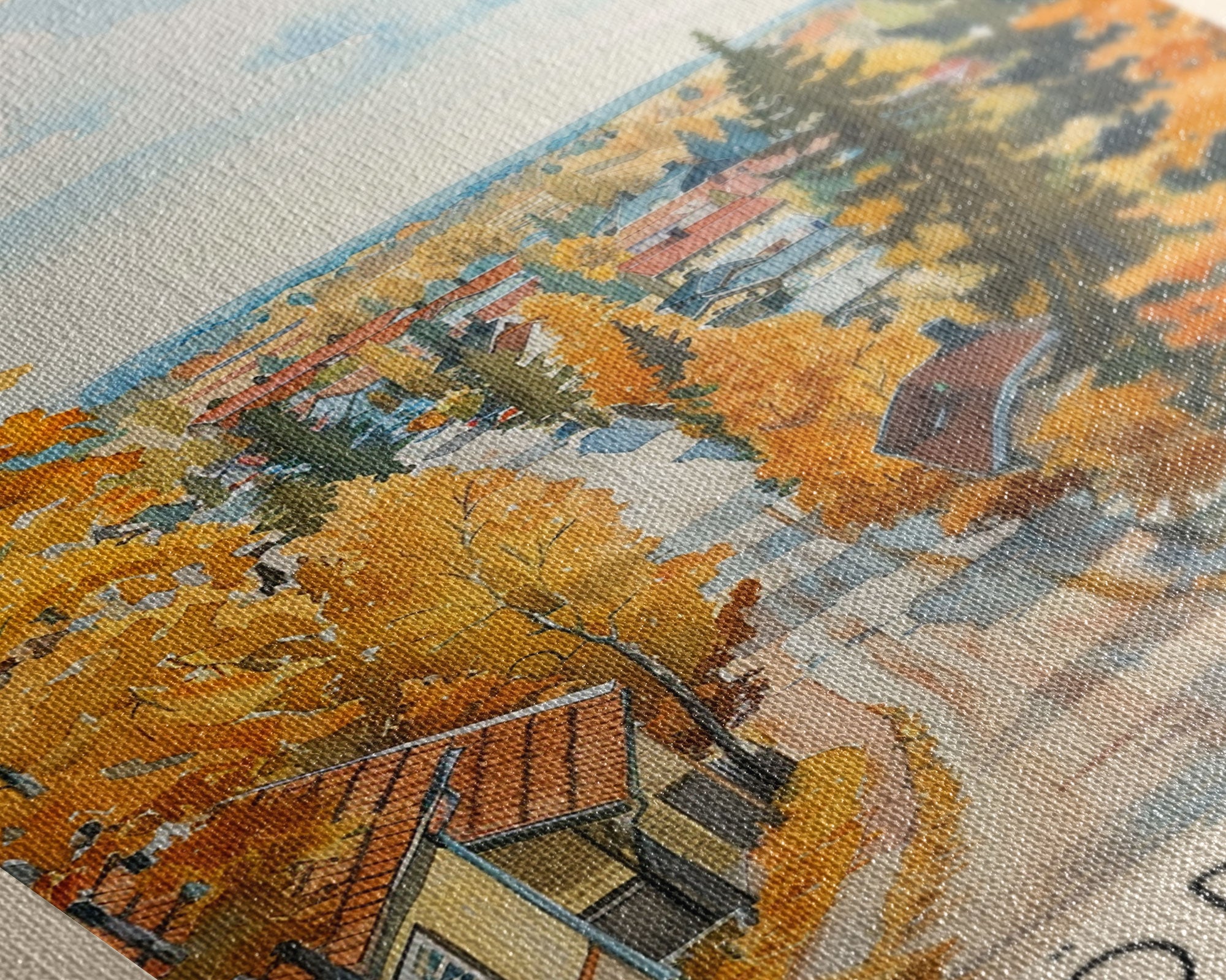 Orebro Sweden Travel Poster Framed Canvas Print, Watercolor Painting, Scenic Wall Art, Home Decor, Swedish Landscape, Minimalist Art