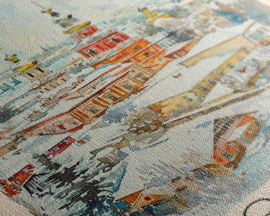 Oryol Russia Travel Poster Framed Canvas Print, Watercolor Painting, Scenic Wall Art, Home Decor, Russian Landscape, Vintage Style