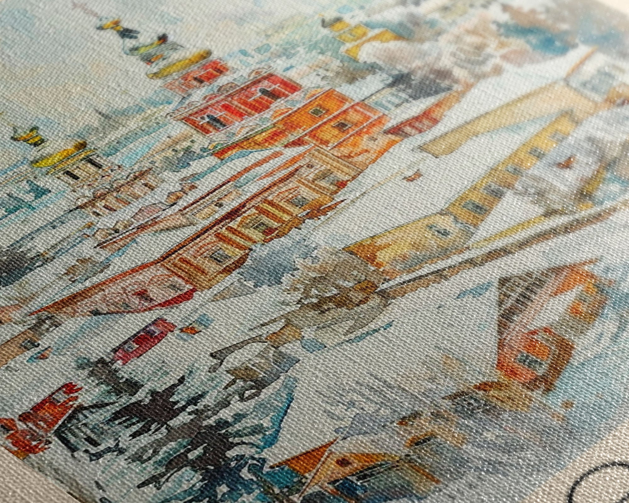 Oryol Russia Travel Poster Framed Canvas Print, Watercolor Painting, Scenic Wall Art, Home Decor, Russian Landscape, Vintage Style