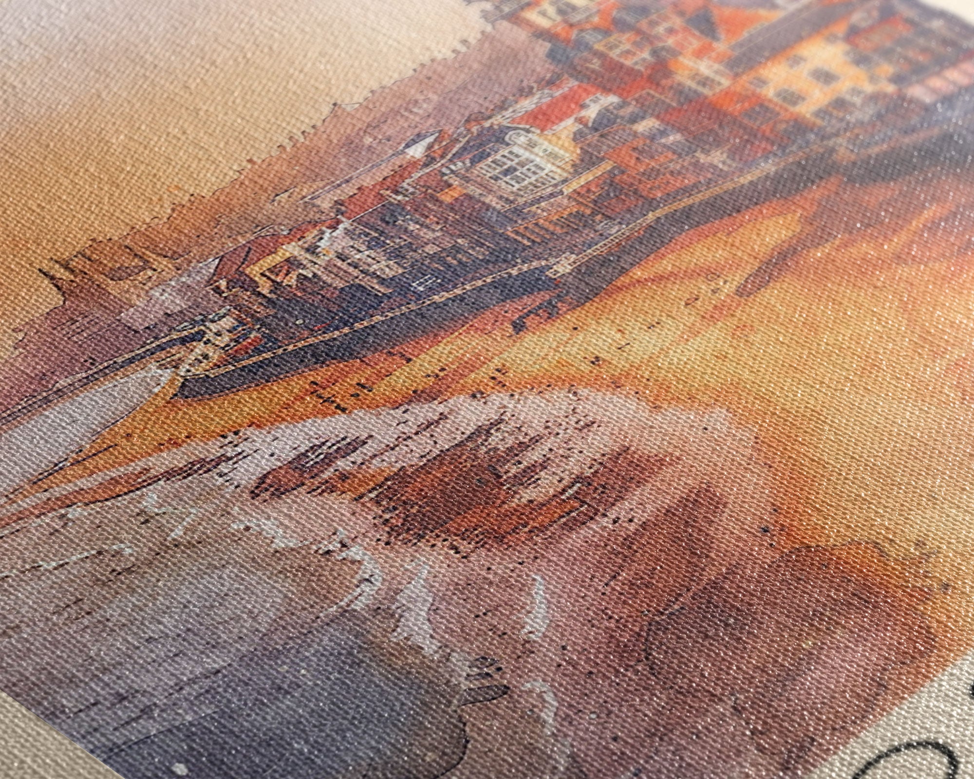 Ostend Belgium Travel Poster Framed Canvas Print, Watercolor Painting, Coastal Wall Art, Home Decor, Belgian Seaside, Vibrant Art