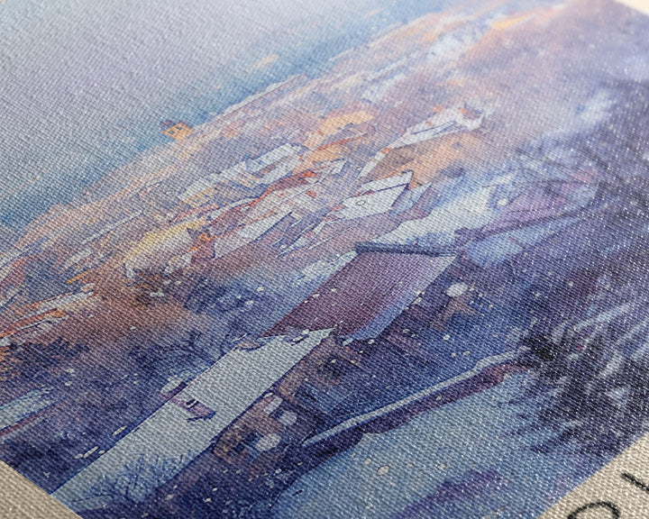 Pleven Bulgaria Travel Poster Framed Canvas Print, Watercolor Painting, Urban Wall Art, Home Decor, Bulgarian Architecture, Contemporary Art