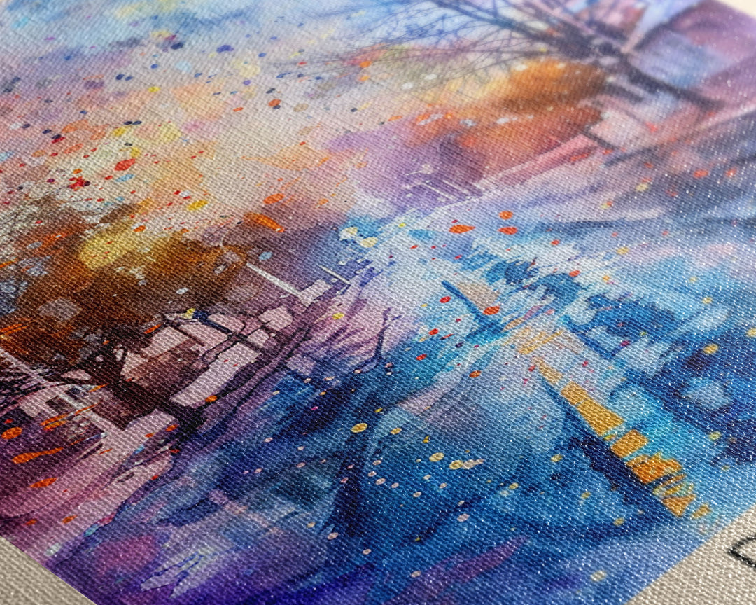 Pori Finland Travel Poster Framed Canvas Print, Watercolor Painting, Scenic Wall Art, Home Decor, Finnish Seaside, Minimalist Art