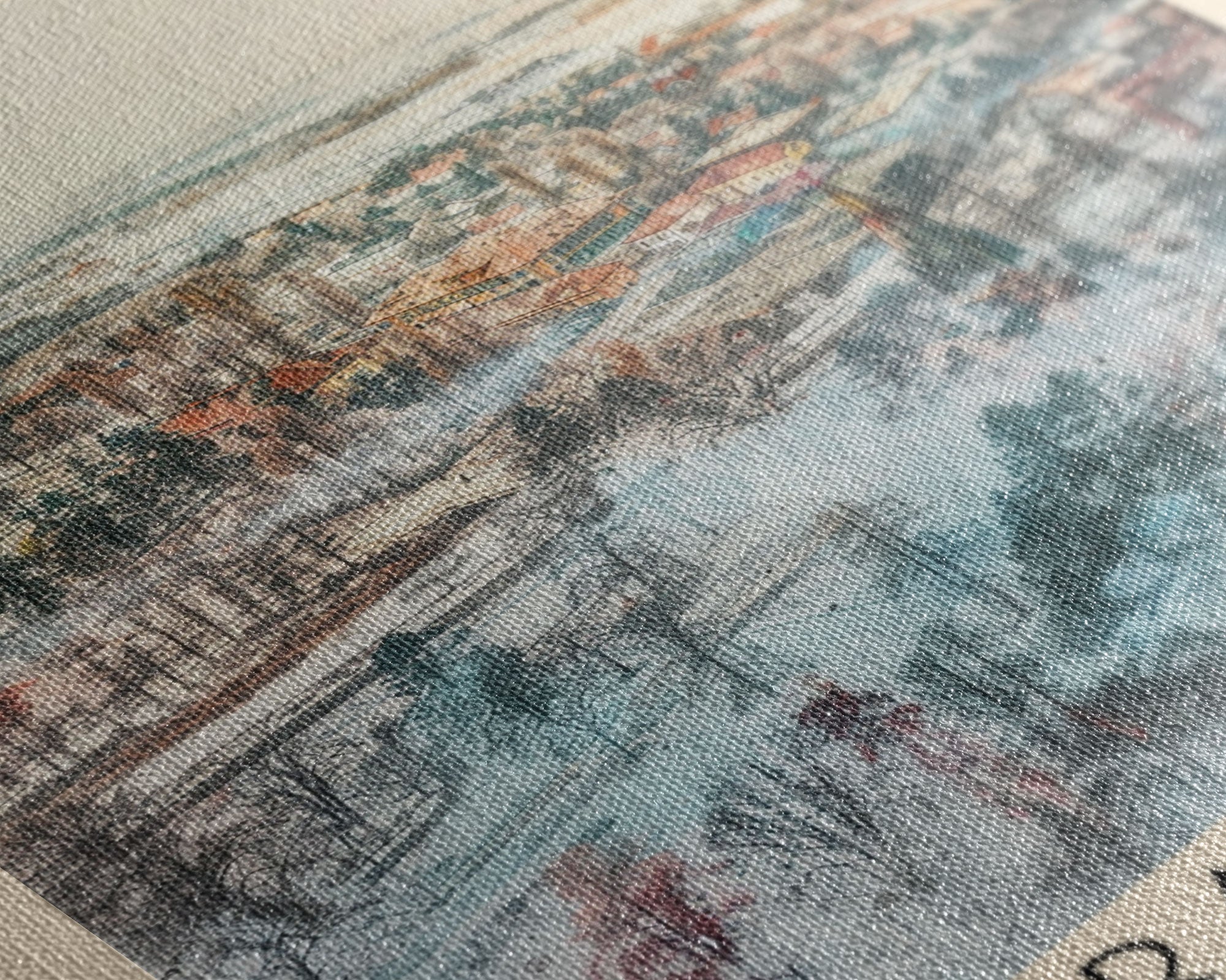 Radom Poland Travel Poster Framed Canvas Print, Watercolor Painting, Urban Wall Art, Home Decor, Polish Cityscape, Modern Decor