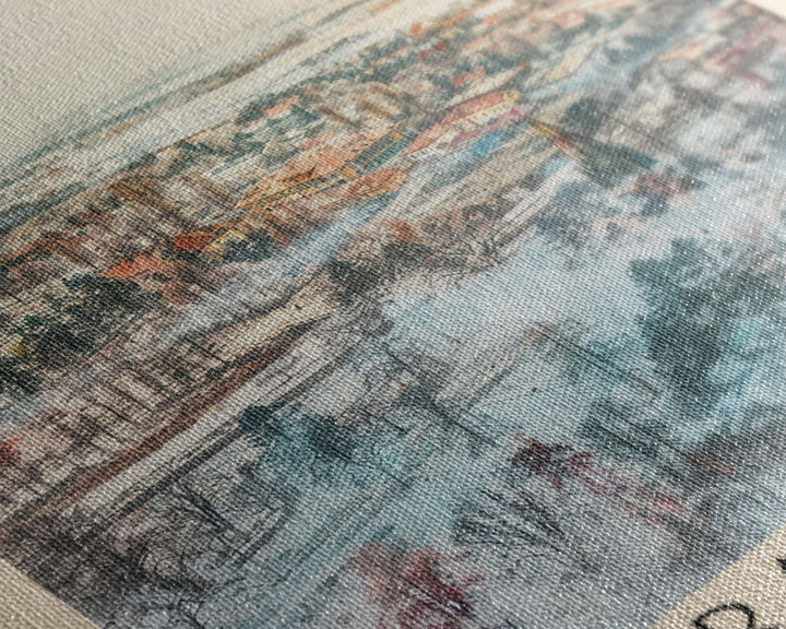 Radom Poland Travel Poster Framed Canvas Print, Watercolor Painting, Urban Wall Art, Home Decor, Polish Cityscape, Modern Decor