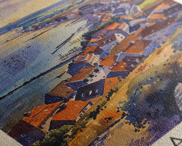 Randers Denmark Travel Poster Framed Canvas Print, Watercolor Painting, Scenic Wall Art, Home Decor, Danish Landscape, Classic Art