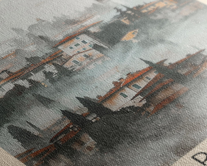 Rimini Italy Travel Poster Framed Canvas Print, Watercolor Painting, Coastal Wall Art, Home Decor, Italian Beach Scene, Vibrant Art