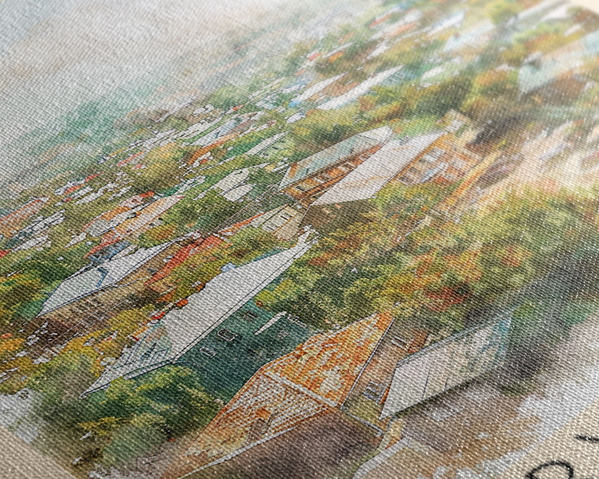 Ryazan Russia Travel Poster Framed Canvas Print, Watercolor Painting, Scenic Wall Art, Home Decor, Russian Cityscape, Modern Art