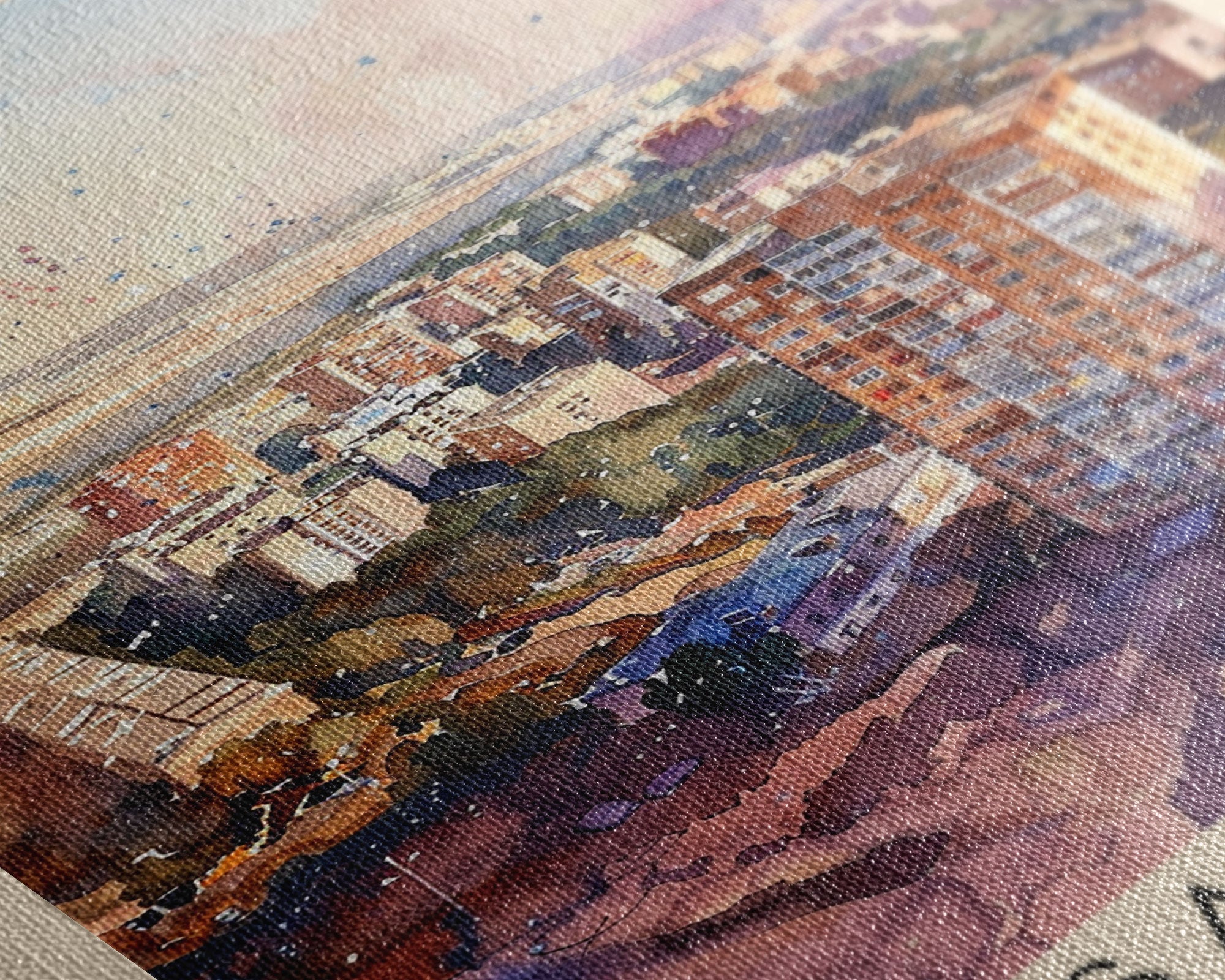 Samara Russia Travel Poster Framed Canvas Print, Watercolor Painting, Scenic Wall Art, Home Decor, Russian Landscape, Vibrant Decor