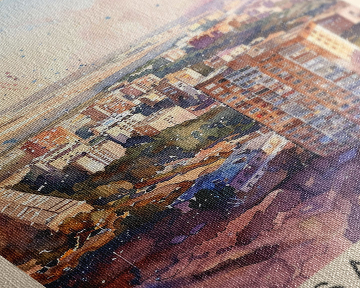 Samara Russia Travel Poster Framed Canvas Print, Watercolor Painting, Scenic Wall Art, Home Decor, Russian Landscape, Vibrant Decor