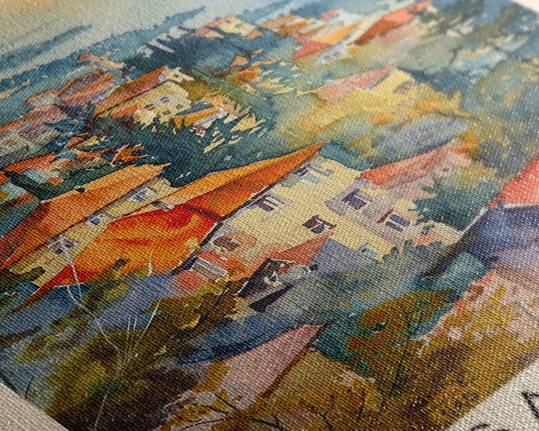 Samsun Turkey Travel Poster Framed Canvas Print, Watercolor Painting, Coastal Wall Art, Home Decor, Turkish Seaside, Modern Decor