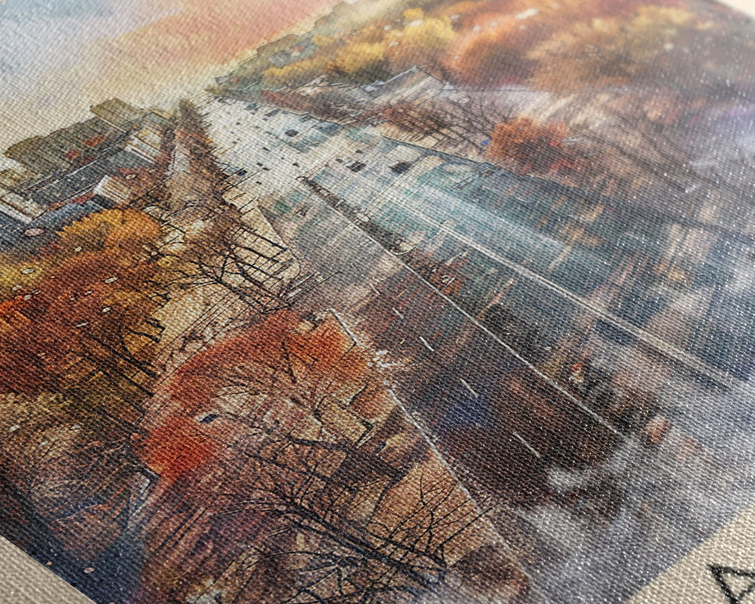 Saransk Russia Travel Poster Framed Canvas Print, Watercolor Painting, Urban Wall Art, Home Decor, Russian Cityscape, Modern Decor