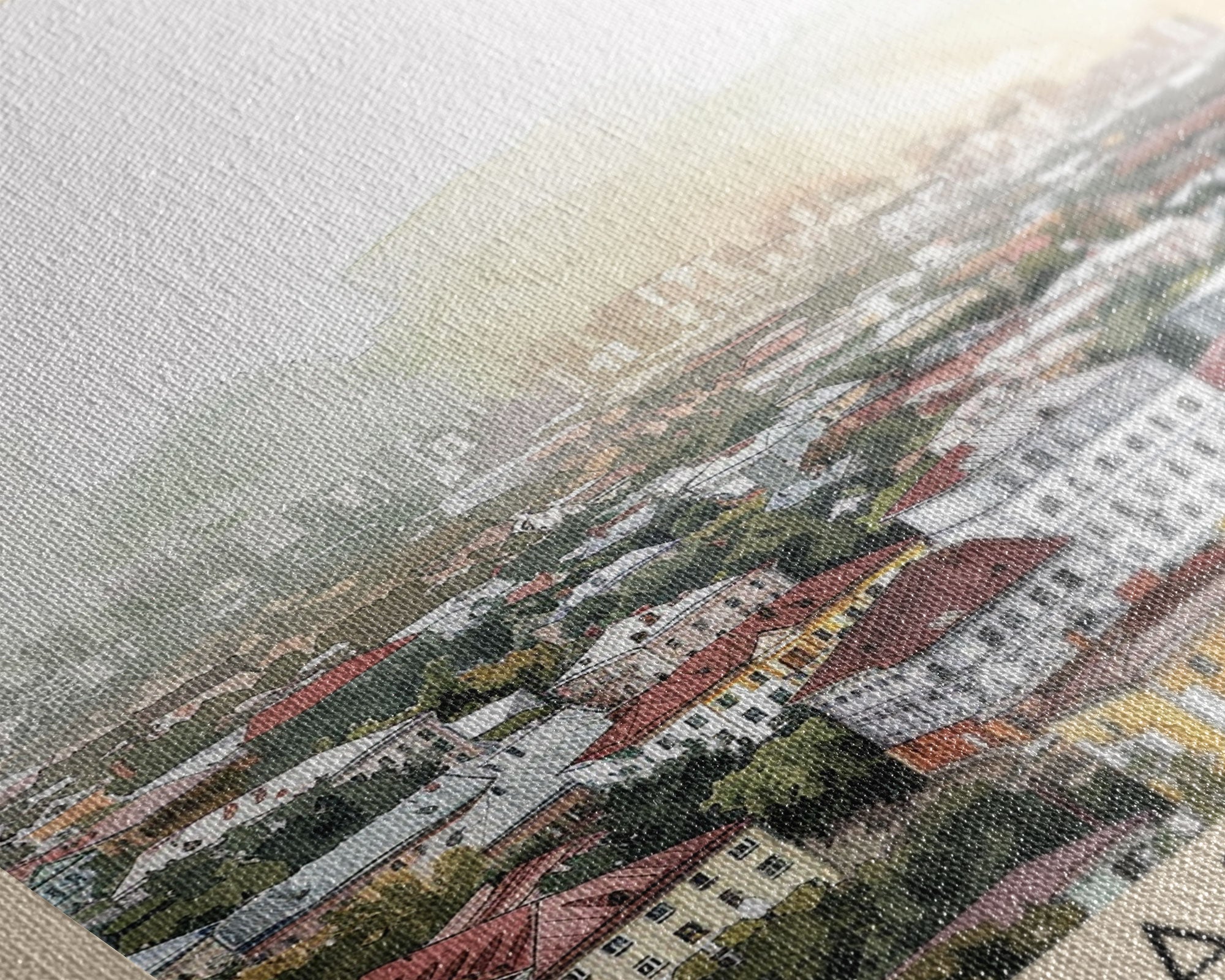 Saratov Russia Travel Poster Framed Canvas Print, Watercolor Painting, Scenic Wall Art, Home Decor, Russian Landscape, Vibrant Decor