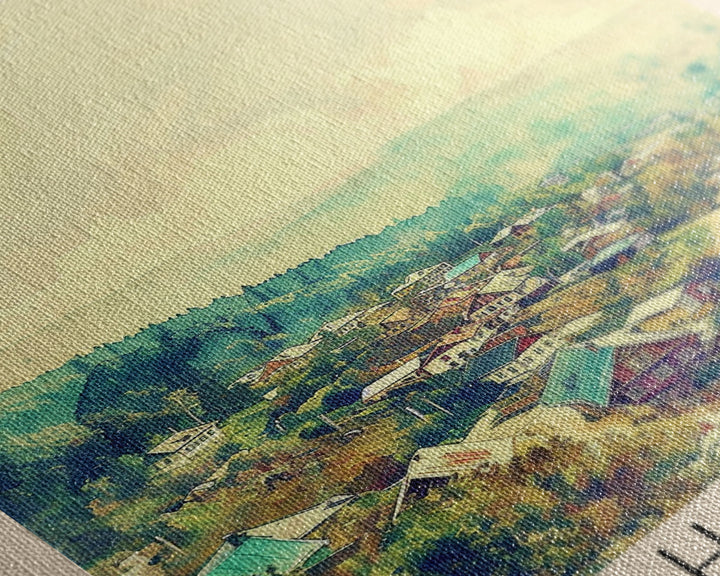 Shakhty Russia Travel Poster Framed Canvas Print, Watercolor Painting, Urban Wall Art, Home Decor, Russian Cityscape, Modern Art