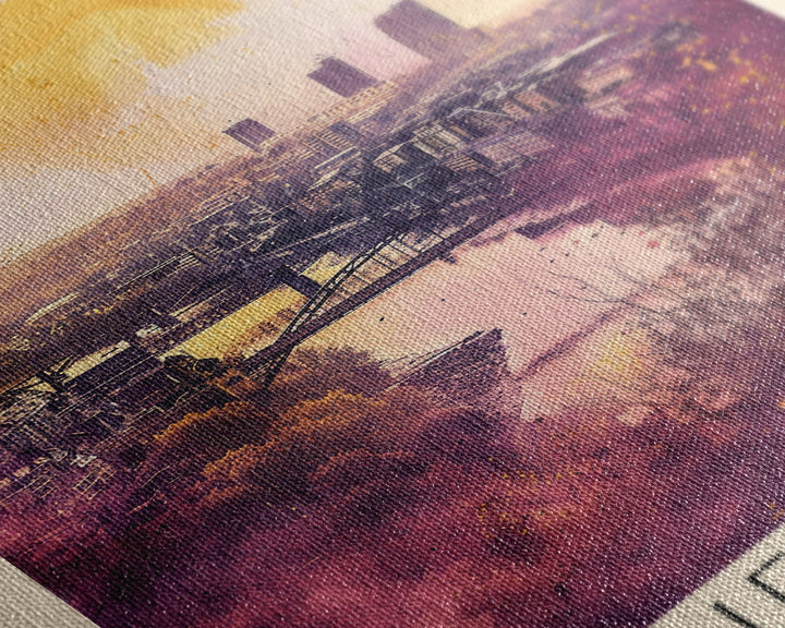 Sheffield United Kingdom Travel Poster Framed Canvas Print, Watercolor Painting, Urban Wall Art, Home Decor, British Cityscape, Artistic Decor