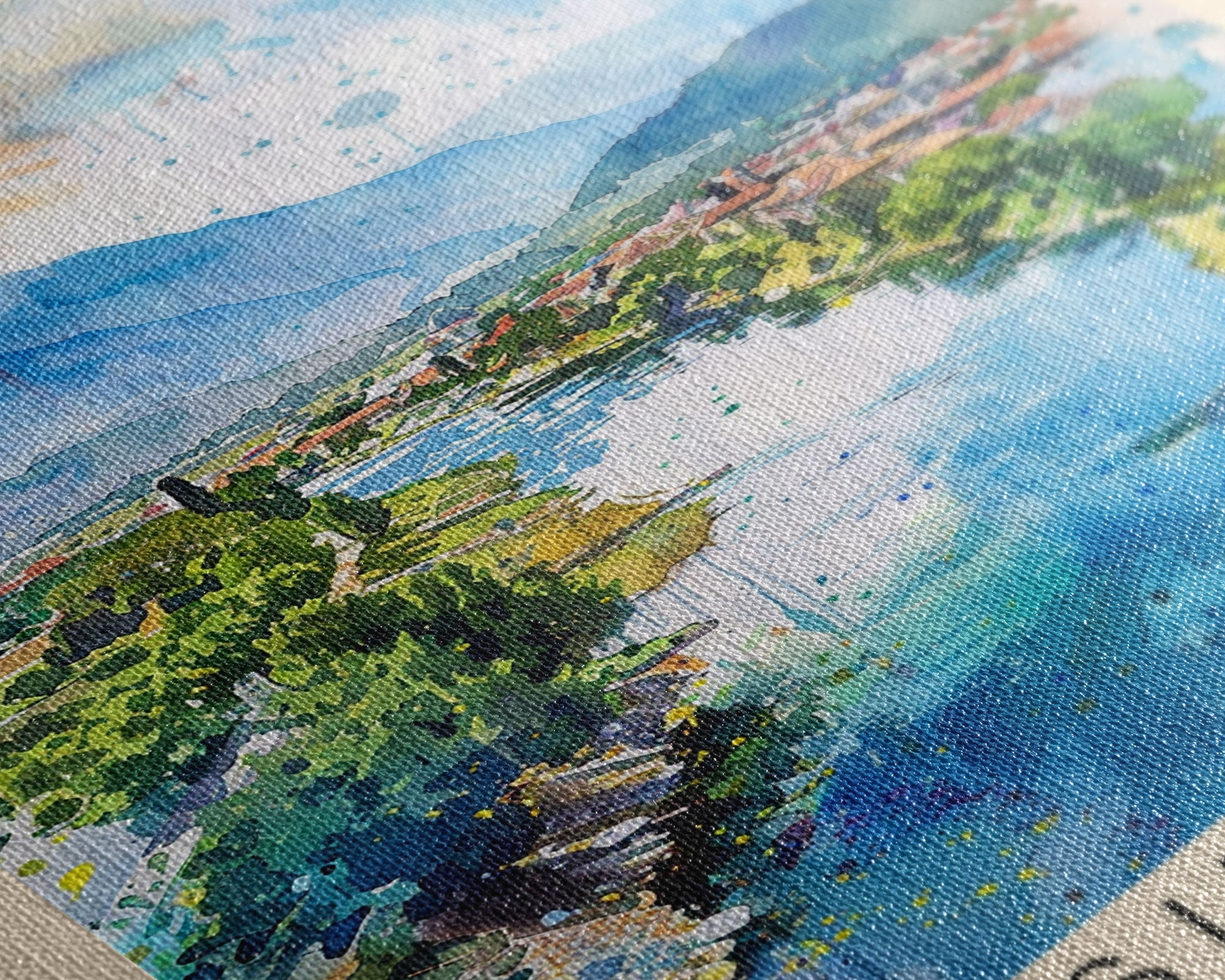 Shumen Bulgaria Travel Poster Framed Canvas Print, Watercolor Painting, Scenic Wall Art, Home Decor, Bulgarian Landscape, Classic Art