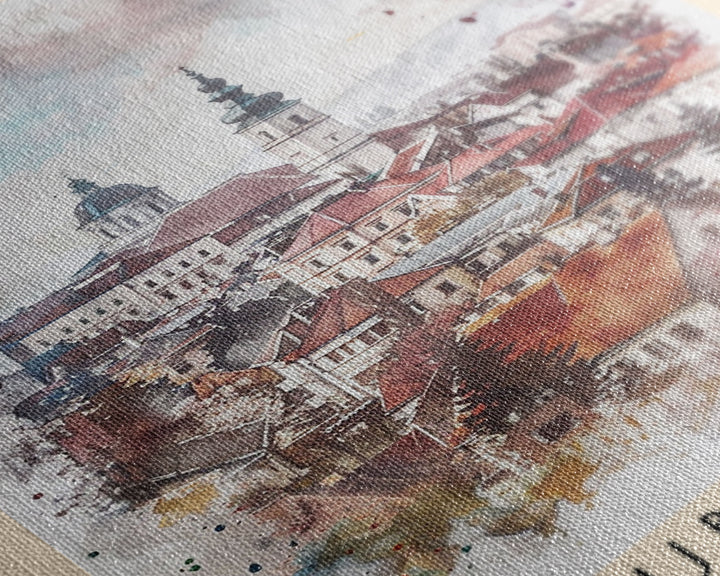 Subotica Serbia Travel Poster Framed Canvas Print, Watercolor Painting, Scenic Wall Art, Home Decor, Serbian Landscape, Vibrant Decor