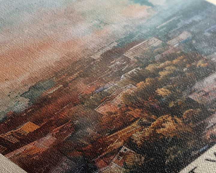 Tyumen Russia Travel Poster Framed Canvas Print, Watercolor Painting, Urban Wall Art, Home Decor, Russian Cityscape, Classic Art