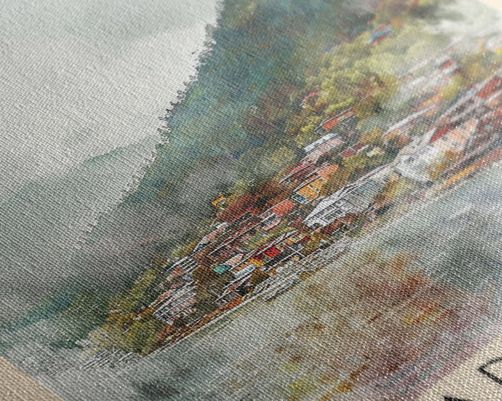 Vladikavkaz Russia Travel Poster Framed Canvas Print, Watercolor Painting, Scenic Wall Art, Home Decor, Russian Landscape, Vibrant Decor