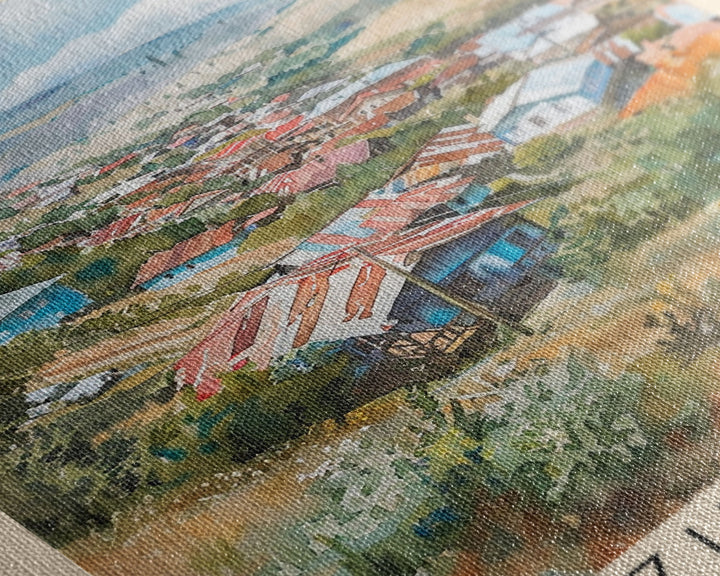 Zugdidi Georgia Travel Poster Framed Canvas Print, Watercolor Painting, Scenic Wall Art, Home Decor, Georgian Landscape, Thoughtful Gift