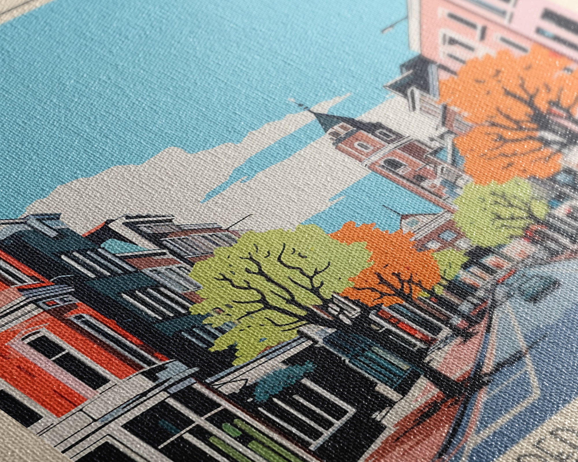 Apeldoorn Netherlands Travel Poster Framed Canvas Print, Midcentury Modern Art, Pop Art Wall Decor, Home Decor, Vacation Gift, Living Room Art