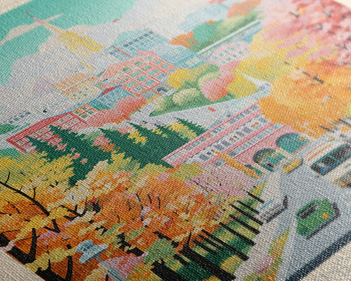 Balashikha Russia Travel Poster Framed Canvas Print, Midcentury Modern Art, Pop Art Wall Decor, Home Decor, Vacation Gift, Living Room Art