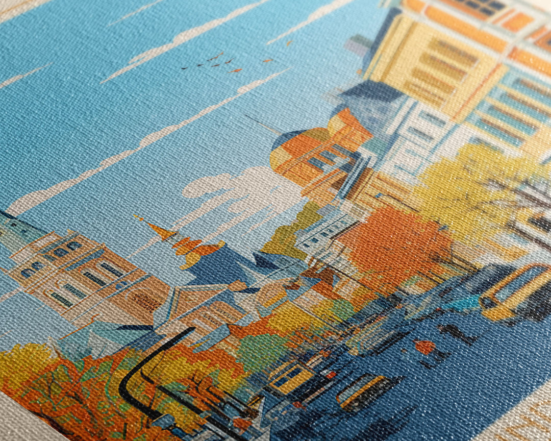 Barnaul Russia Travel Poster Framed Canvas Print, Midcentury Modern Art, Pop Art Wall Decor, Home Decor, Vacation Gift, Living Room Art