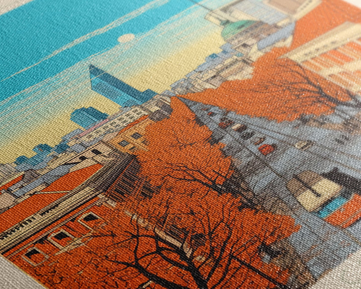 Belgrade Serbia Travel Poster Framed Canvas Print, Midcentury Modern Art, Pop Art Wall Decor, Home Decor, Vacation Gift, Living Room Art