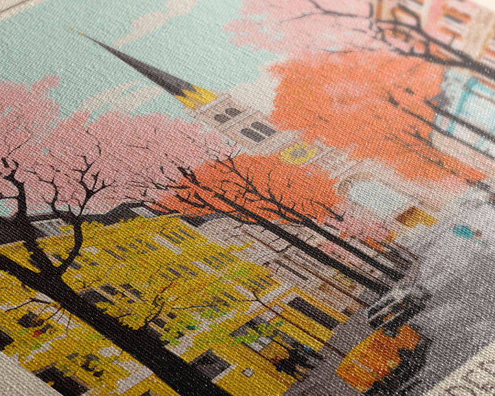 Bonn Germany Travel Poster Framed Canvas Print, Midcentury Modern Art, Pop Art Wall Decor, Home Decor, Living Room Art, Cultural Gift