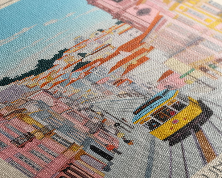 Braga Portugal Travel Poster Framed Canvas Print, Vintage Style, Pop Art Home Decor, Scenic Wall Art, Living Room Decoration, Artistic Gift