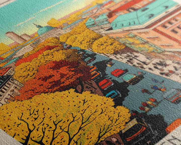 Budapest Hungary Travel Poster Framed Canvas Print, Vintage Style, Pop Art Home Decor, Scenic Wall Art, Living Room Decoration, Artistic Gift