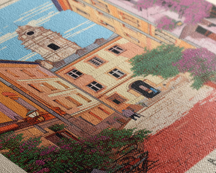 Burgos Spain Travel Poster Framed Canvas Print, Vintage Style, Pop Art Home Decor, Scenic Wall Art, Living Room Decoration, Artistic Gift