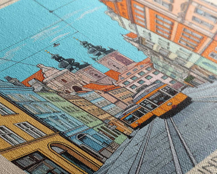 Bytom Poland Travel Poster Framed Canvas Print, Vintage Style, Pop Art Home Decor, Scenic Wall Art, Living Room Decoration, Artistic Gift