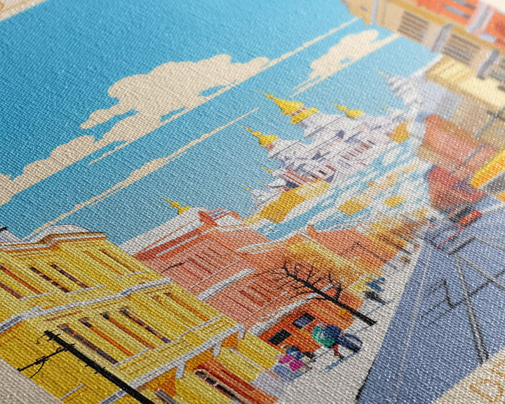 Cherepovets Russia Travel Poster Framed Canvas Print, Midcentury Modern Art, Pop Art Wall Decor, Home Decor, Vacation Gift, Living Room Art