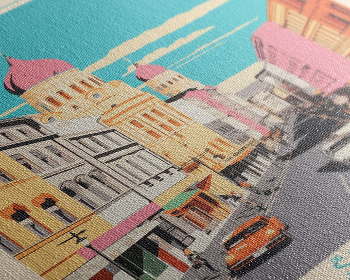 Chita Russia Travel Poster Framed Canvas Print, Midcentury Modern Art, Pop Art Wall Decor, Home Decor, Vacation Gift, Living Room Art