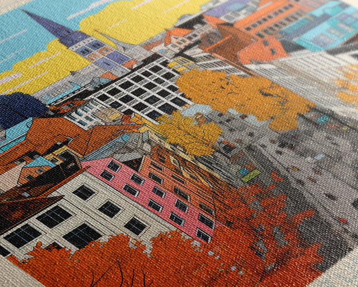 Dortmund Germany Travel Poster Framed Canvas Print, Vintage Style, Pop Art Home Decor, Scenic Wall Art, Living Room Decoration, Artistic Gift