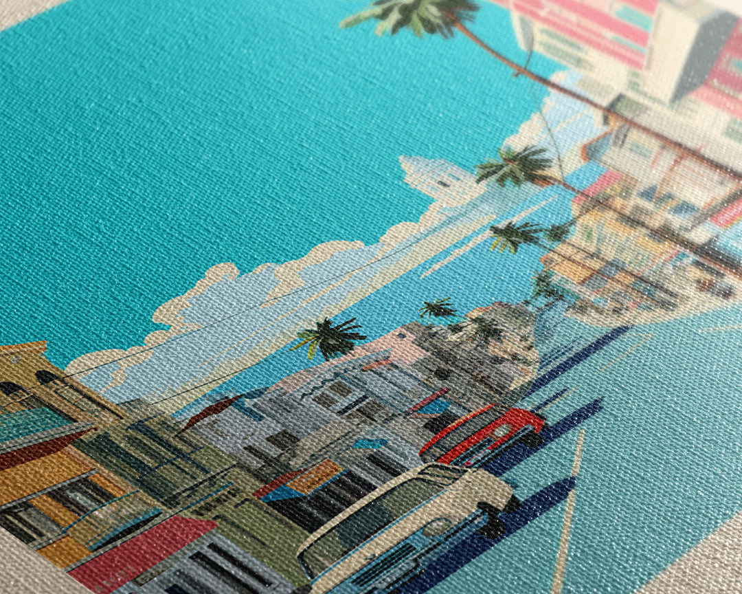 Durrës Albania Travel Poster Framed Canvas Print, Vintage Style, Pop Art Home Decor, Scenic Wall Art, Bedroom Decoration, Office Gift