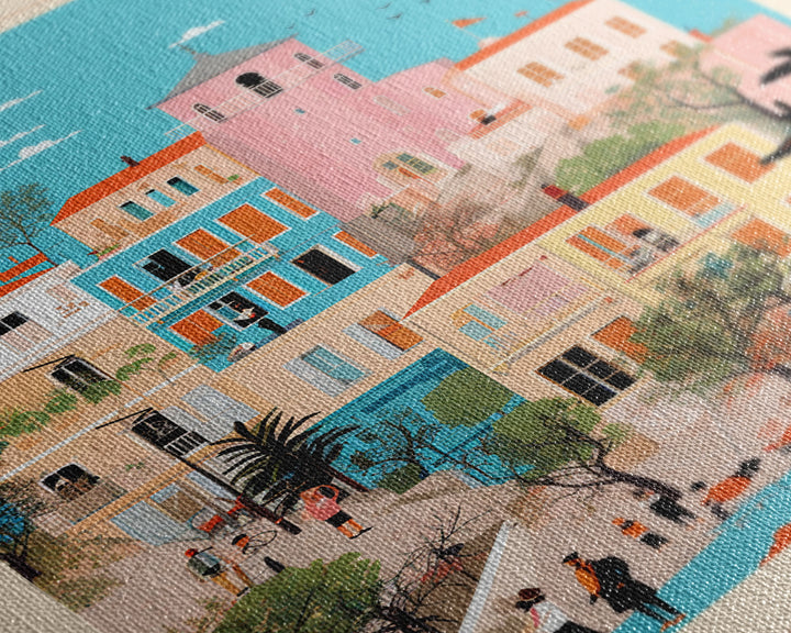 Elâzığ Turkey Travel Poster Framed Canvas Print, Midcentury Modern Art, Pop Art Wall Decor, Scenic Wall Art, Living Room Decoration, Office Art