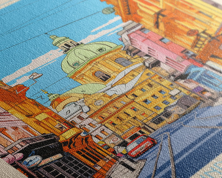 Engels Russia Travel Poster Framed Canvas Print, Midcentury Modern Art, Pop Art Wall Decor, Scenic Wall Art, Living Room Decoration, Office Gift