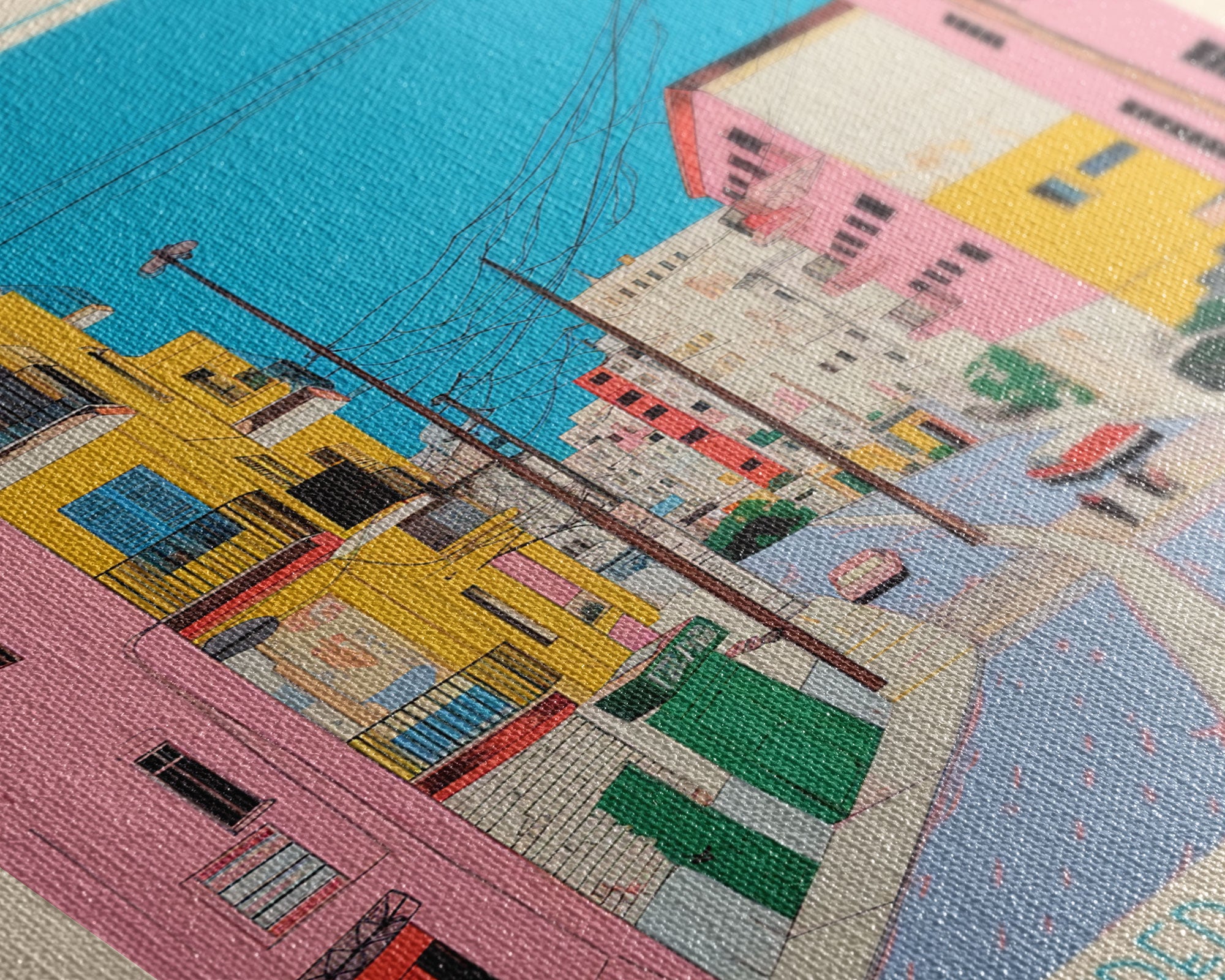 Foggia Italy Travel Poster Framed Canvas Print, Midcentury Modern Art, Pop Art Wall Decor, Home Decor, Vacation Gift, Bedroom Art