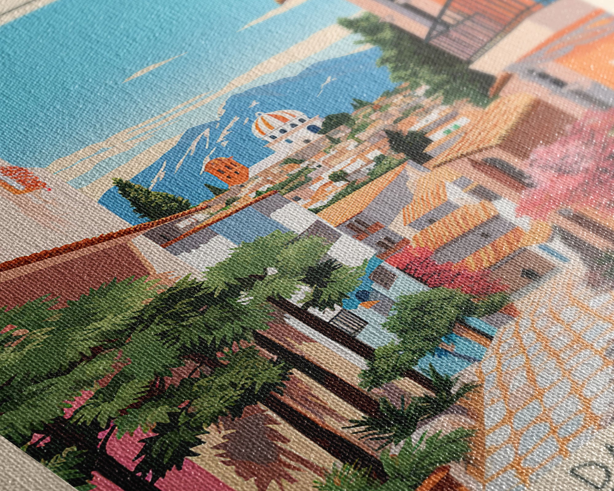 Granada Spain Travel Poster Framed Canvas Print, Midcentury Modern Art, Pop Art Wall Decor, Scenic Living Room Art, Bedroom Decor