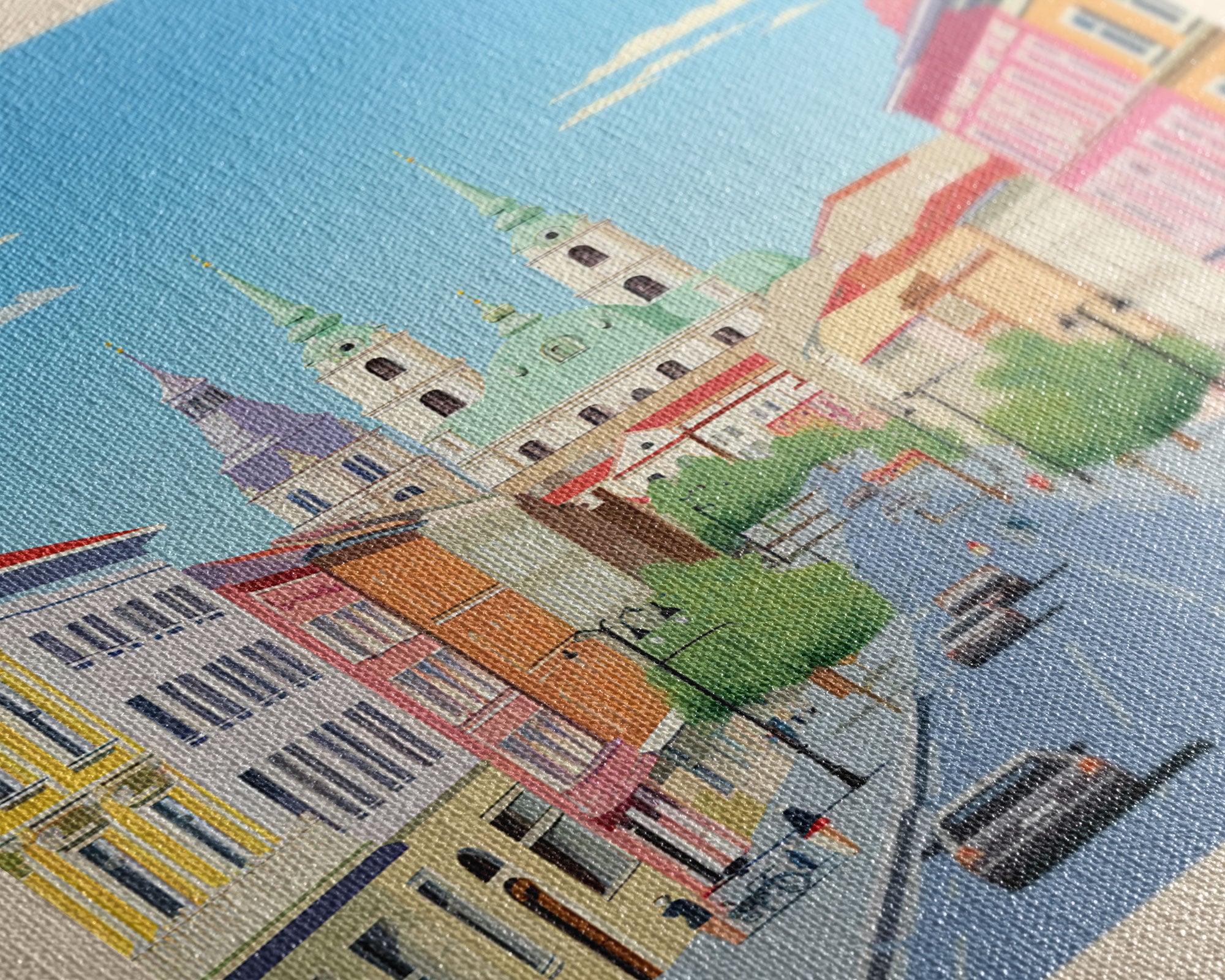 Győr Hungary Travel Poster Framed Canvas Print, Midcentury Modern Art, Pop Art Wall Decor, Scenic Wall Art, Living Room Decoration, Office Gift