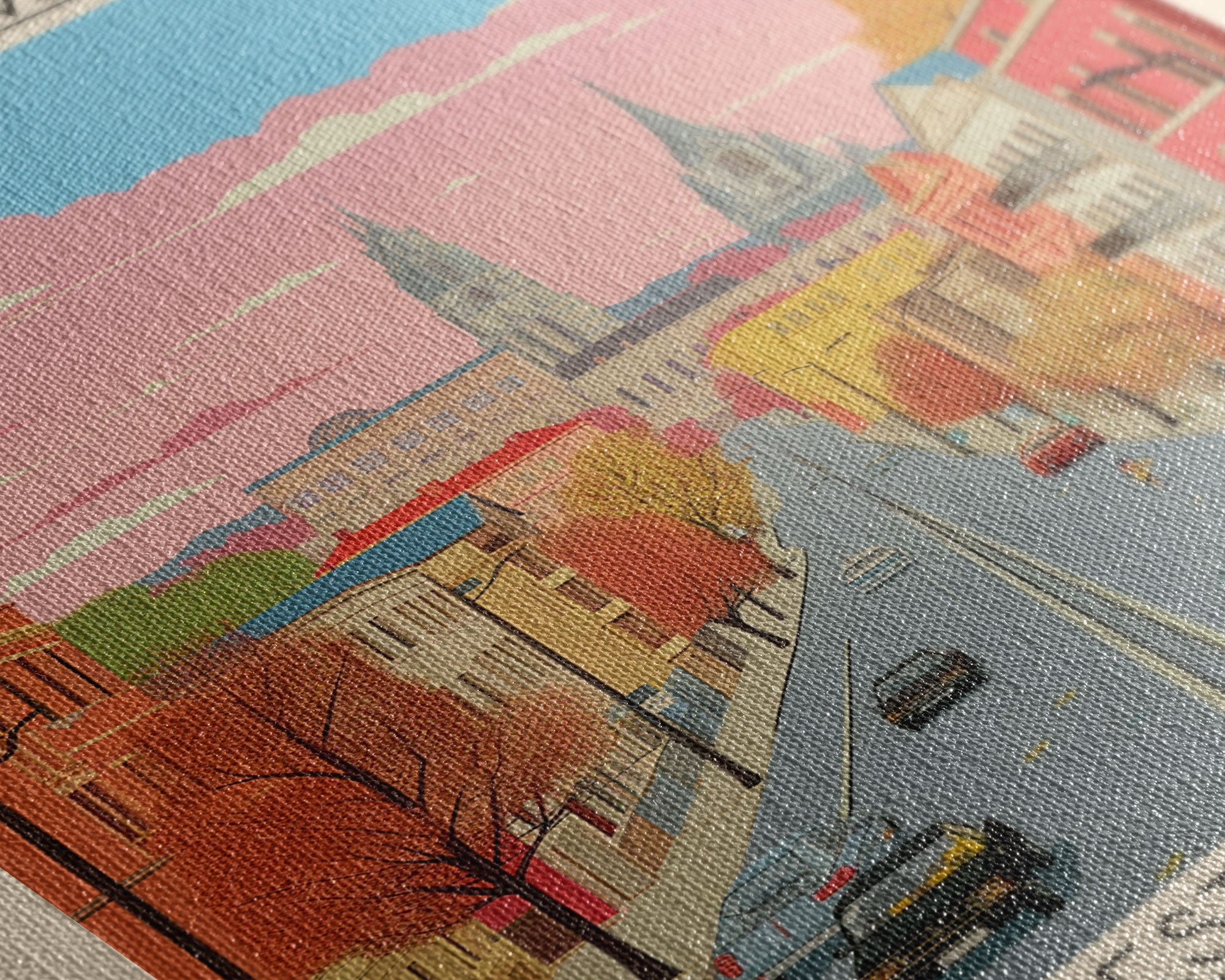 Ivano-Frankivsk Ukraine Travel Poster Framed Canvas Print, Vintage Style, Pop Art Home Decor, Scenic Wall Art, Bedroom Decoration, Office Gift