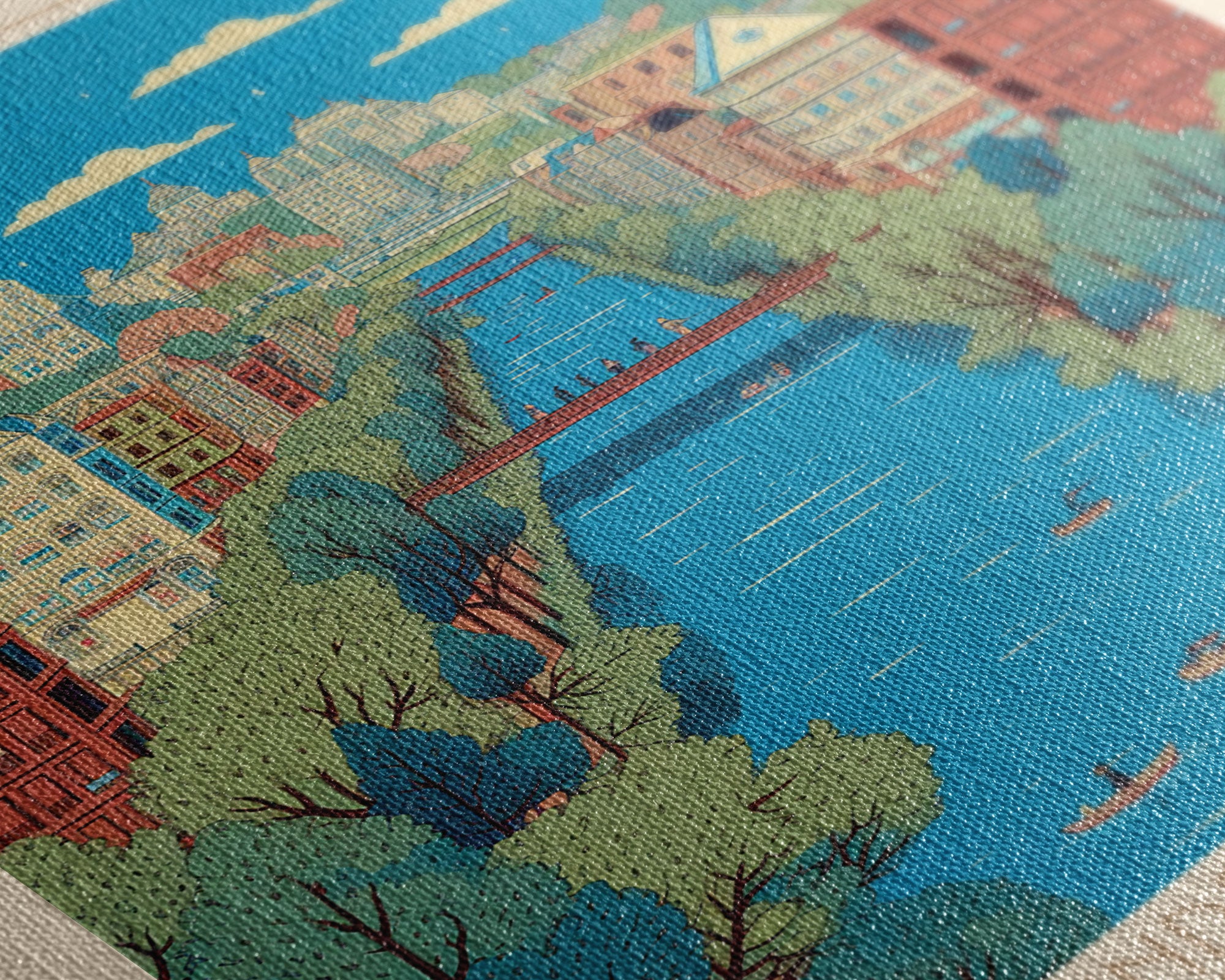 Ivanovo Russia Travel Poster Framed Canvas Print, Midcentury Modern Art, Pop Art Wall Decor, Home Decor, Vacation Gift, Office Art