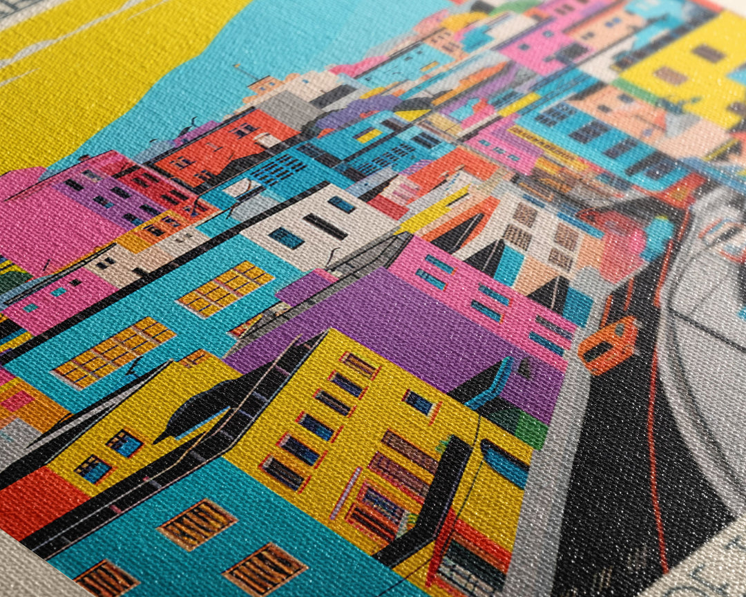 Kahramanmaraş Turkey Travel Poster Framed Canvas Print, Midcentury Modern Art, Pop Art Wall Decor, Scenic Living Room Art, Bedroom Gift