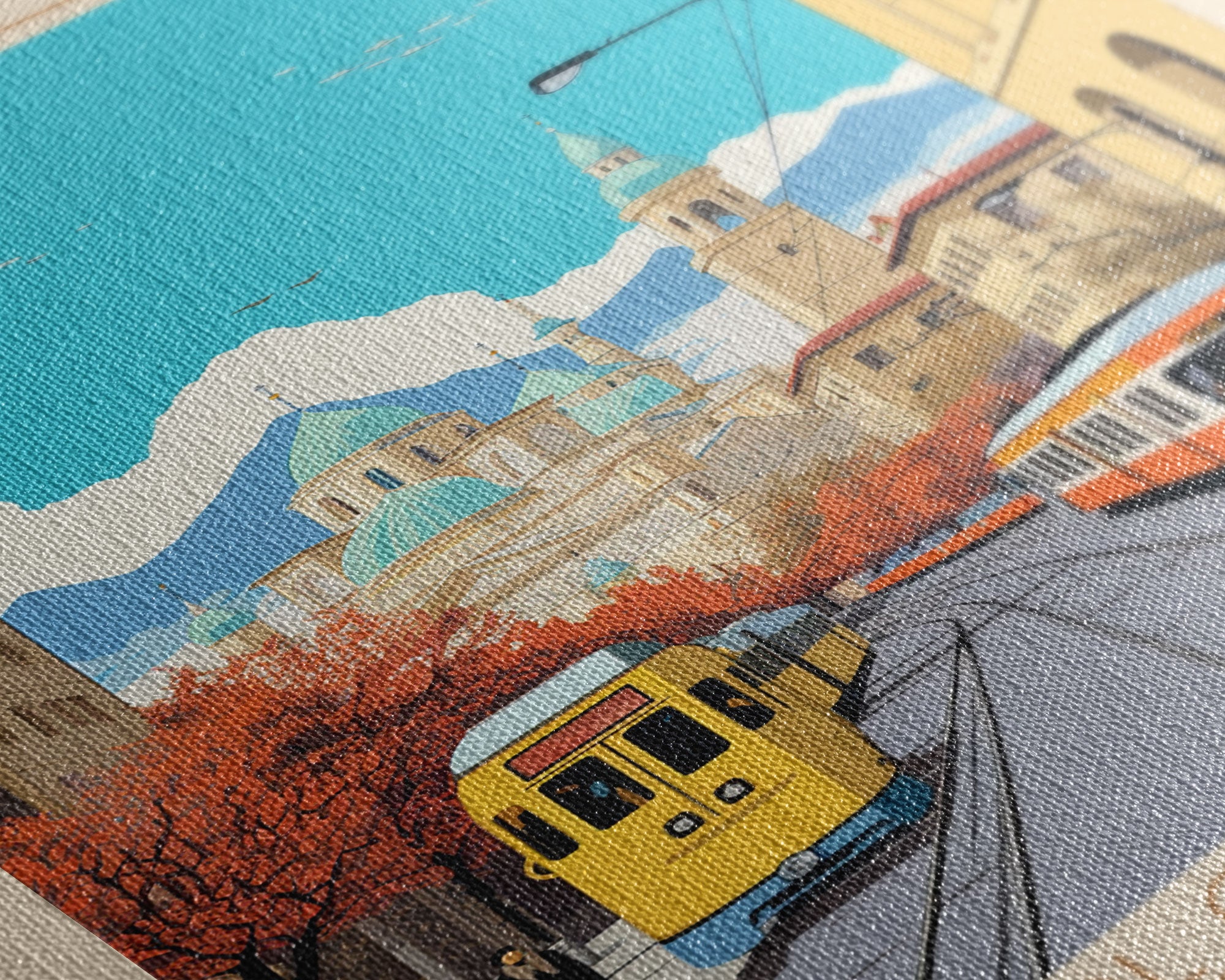 Kayseri Turkey Travel Poster Framed Canvas Print, Midcentury Modern Art, Pop Art Wall Decor, Scenic Wall Art, Living Room Decoration, Office Art