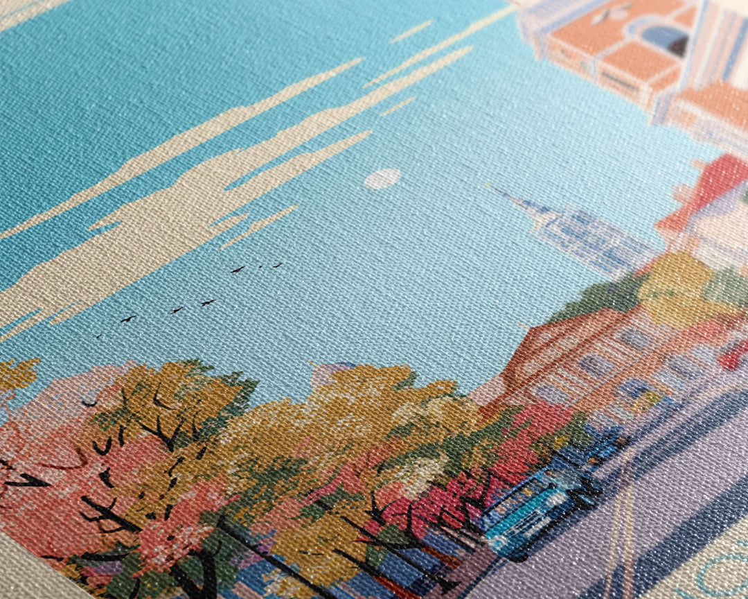 Kherson Ukraine Travel Poster Framed Canvas Print, Midcentury Modern Art, Pop Art Wall Decor, Scenic Wall Art, Living Room Decoration, Office Art