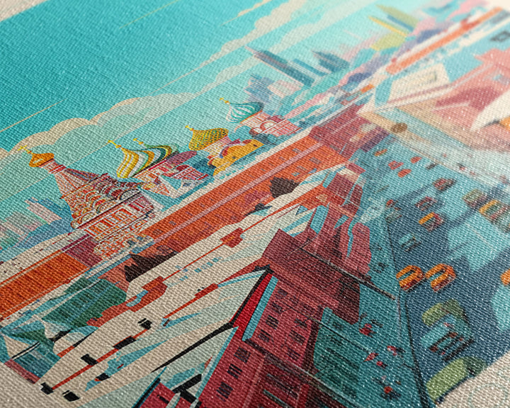 Kortrijk Belgium Travel Poster Framed Canvas Print, Midcentury Modern Art, Pop Art Wall Decor, Scenic Living Room Art, Bedroom Decor