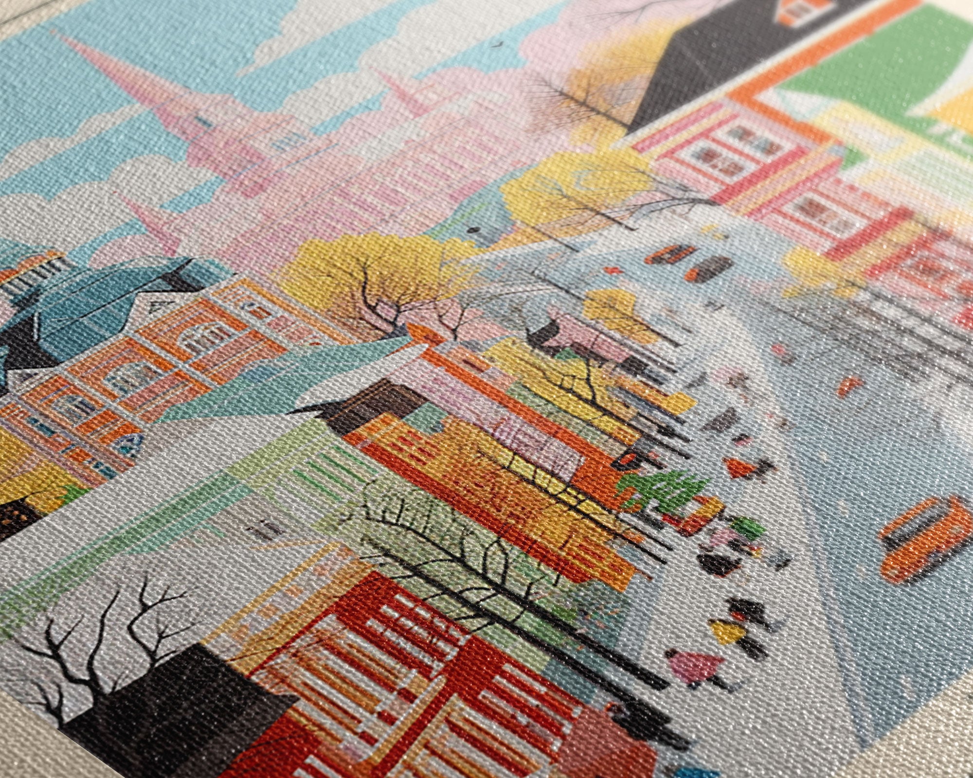 Kostroma Russia Travel Poster Framed Canvas Print, Vintage Style, Pop Art Home Decor, Scenic Wall Art, Bedroom Decoration, Office Gift