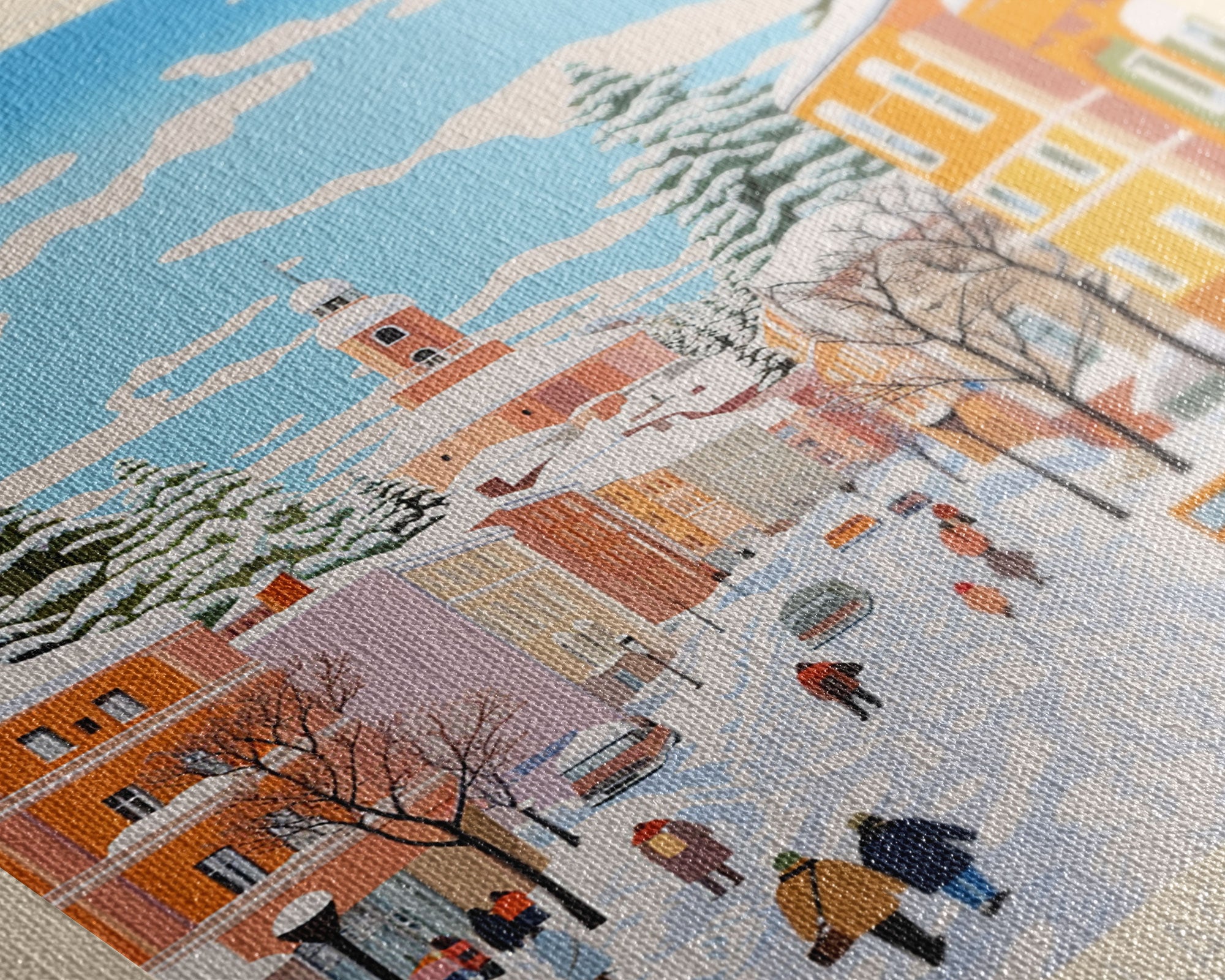 Kouvola Finland Travel Poster Framed Canvas Print, Midcentury Modern Art, Pop Art Wall Decor, Home Decor, Vacation Gift, Office Art